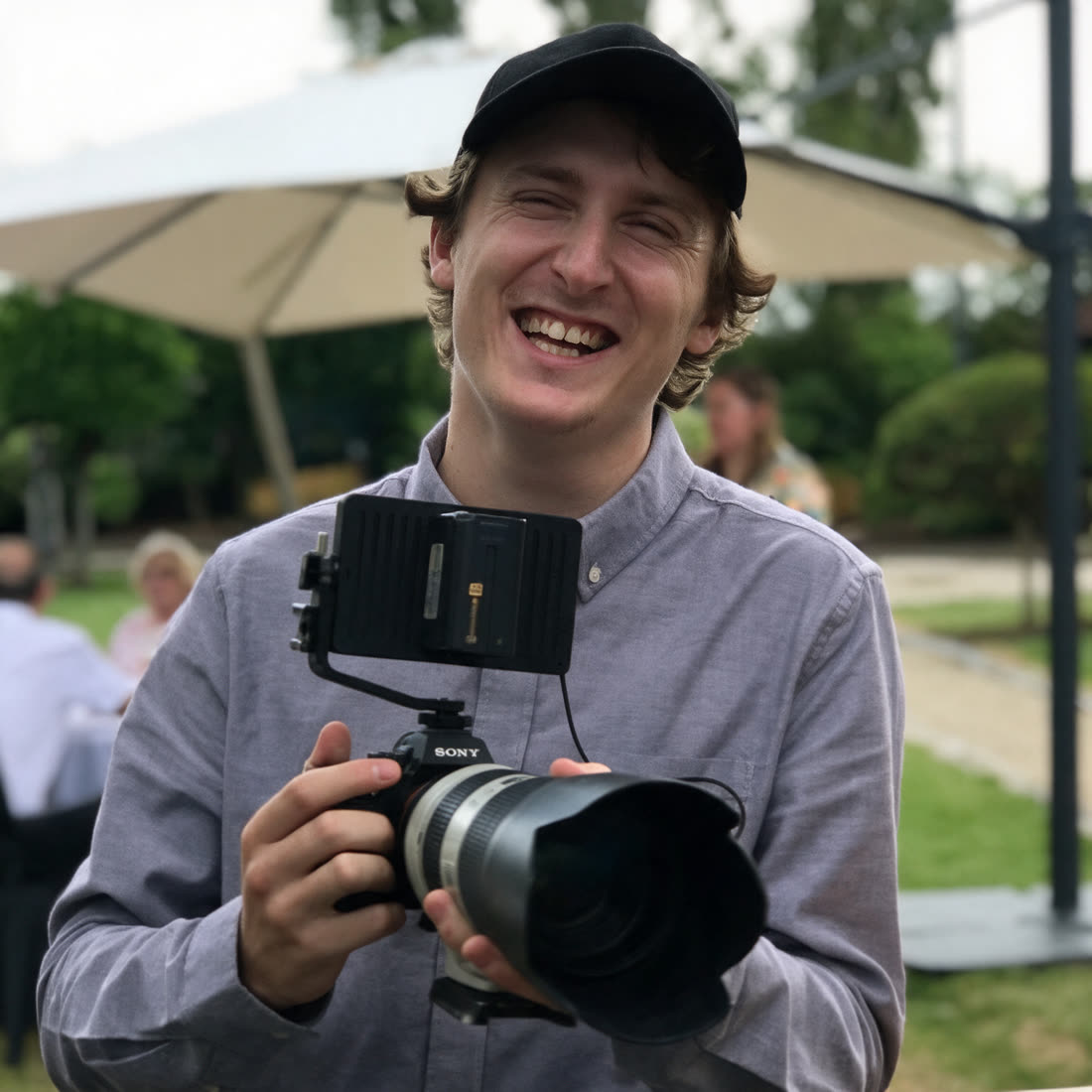 Kyle Surety holding a cinema camera